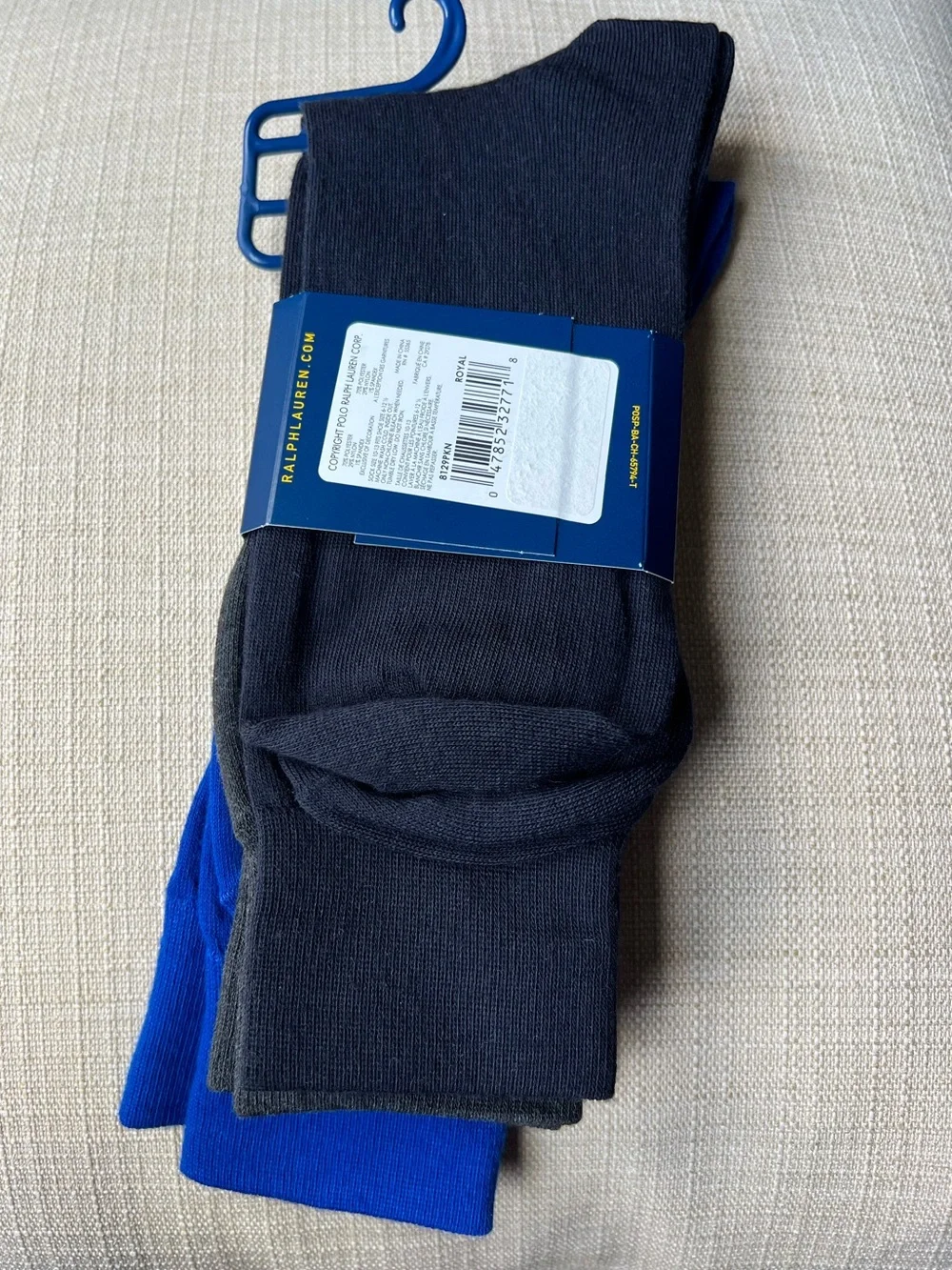🆕 Polo Ralph Lauren 3 Dress Crew Socks Royal Blue Gray Charcoal Navy NEW 6 12.5